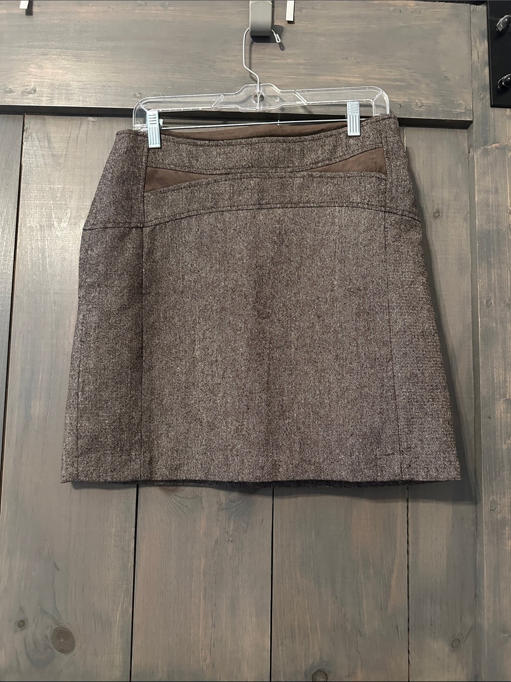 Dalia Collection Brown Tweed Mini Skirt